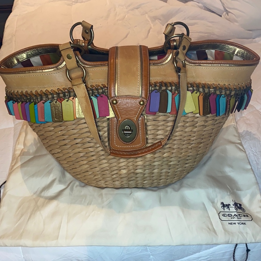 Coach Legacy Limited Edition Lily XXL Straw Tote